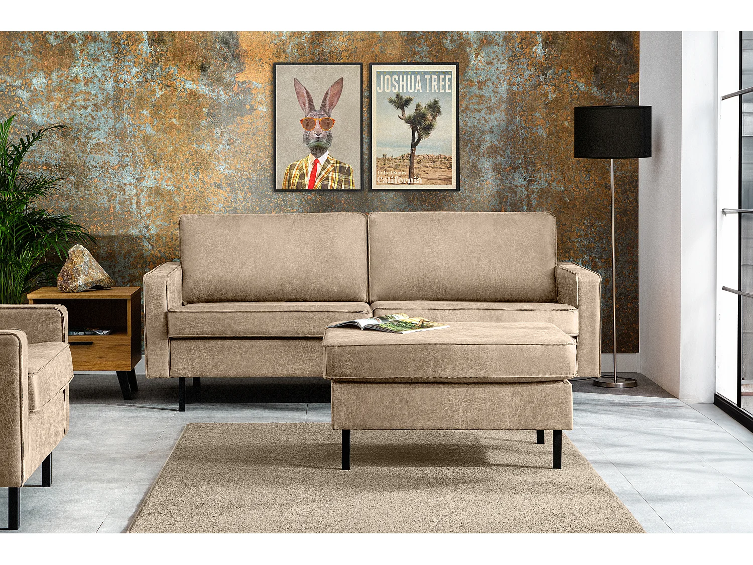 Dreisitzer-Schlafsofas mit Armlehnen - beige - INVIA
