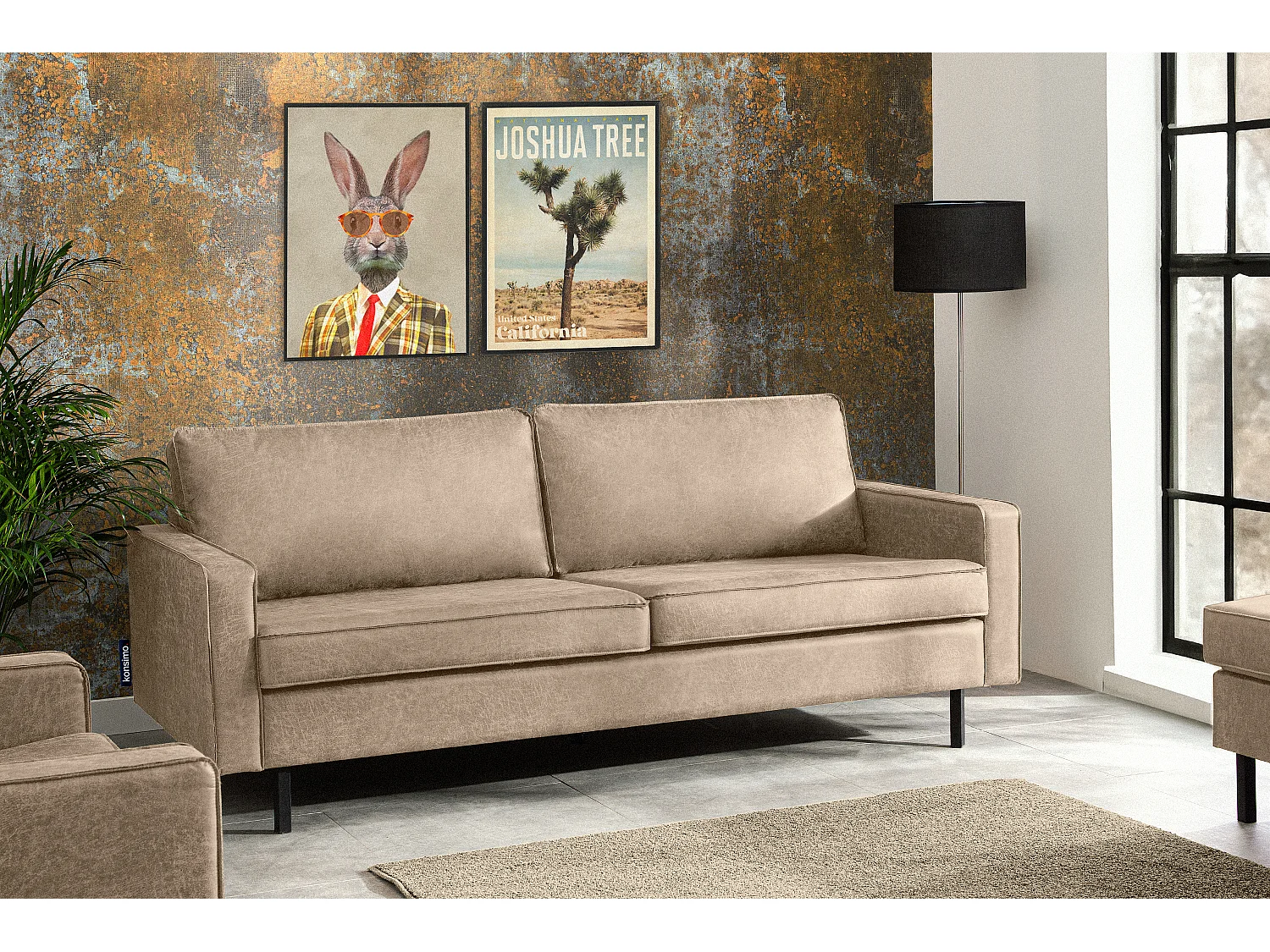 Dreisitzer-Schlafsofas mit Armlehnen - beige - INVIA