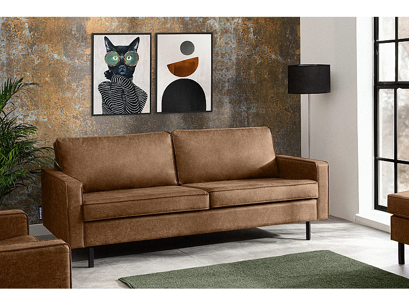 Dreisitzer-Schlafsofas mit Armlehnen - braun - INVIA