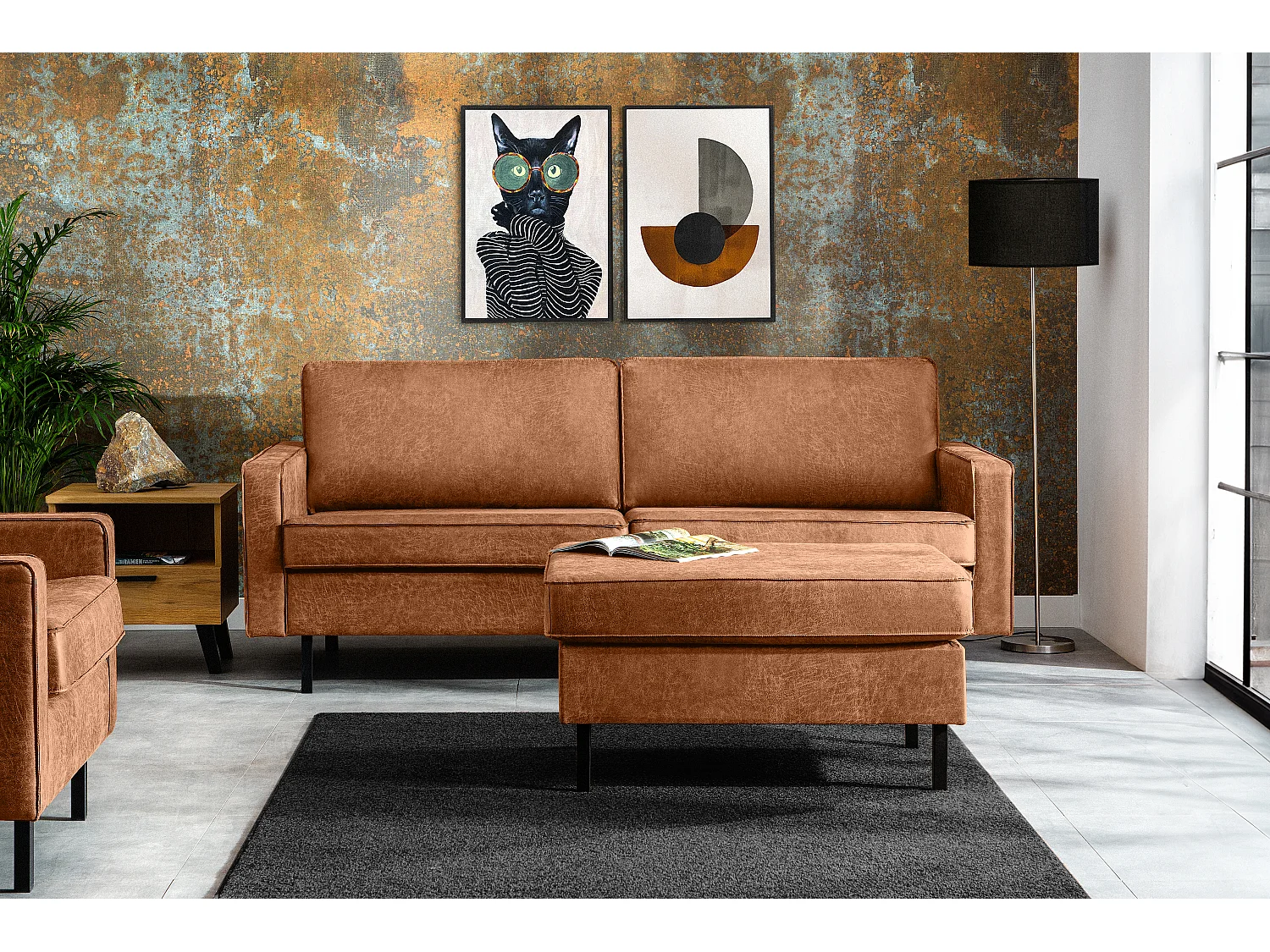 Dreisitzer-Schlafsofas mit Armlehnen - rot - INVIA