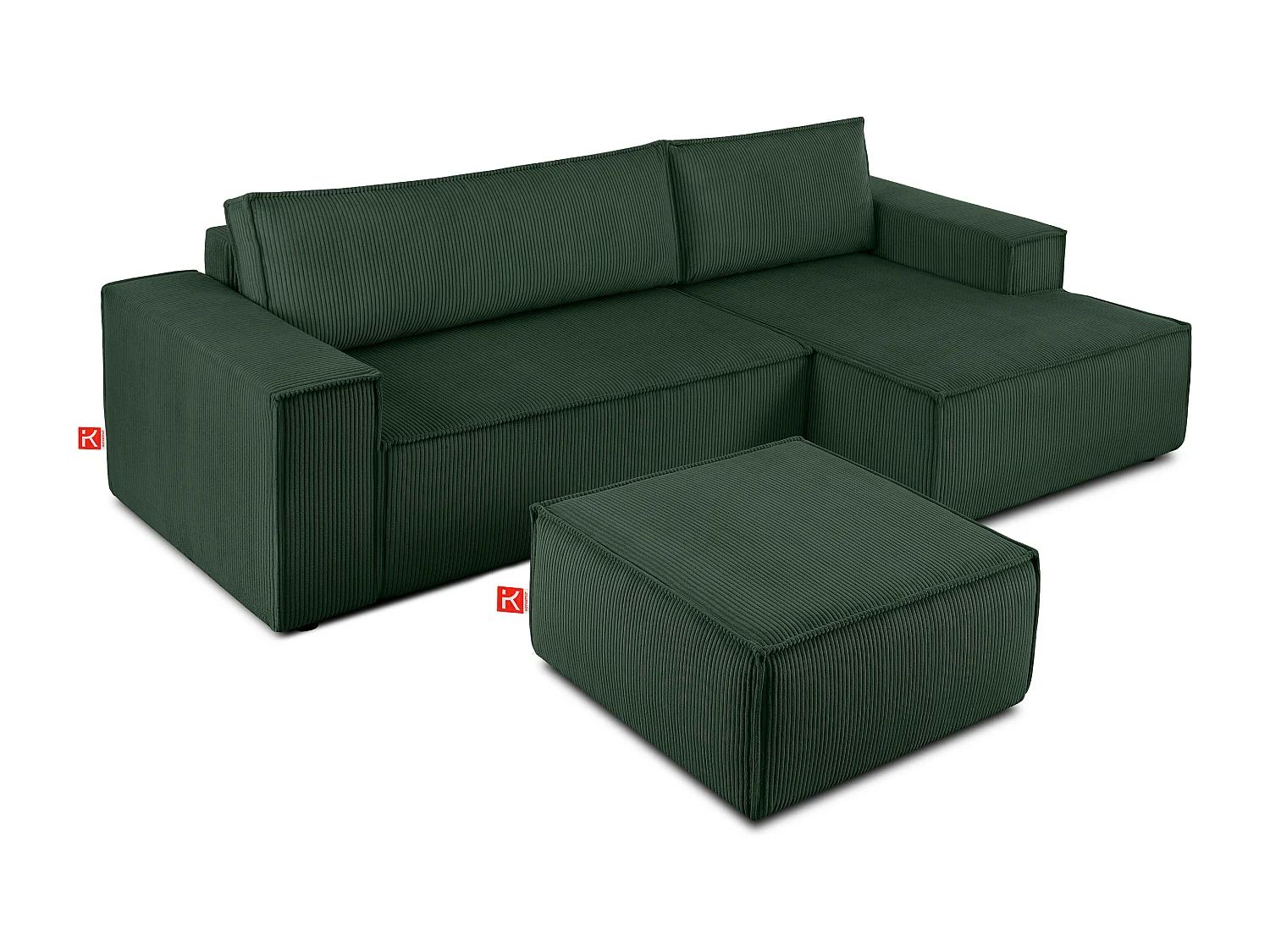 Sitzpouf gefederte Sitzfläche - dunkelgrün - NAPI