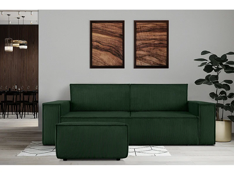 Sitzpouf gefederte Sitzfläche - dunkelgrün - NAPI