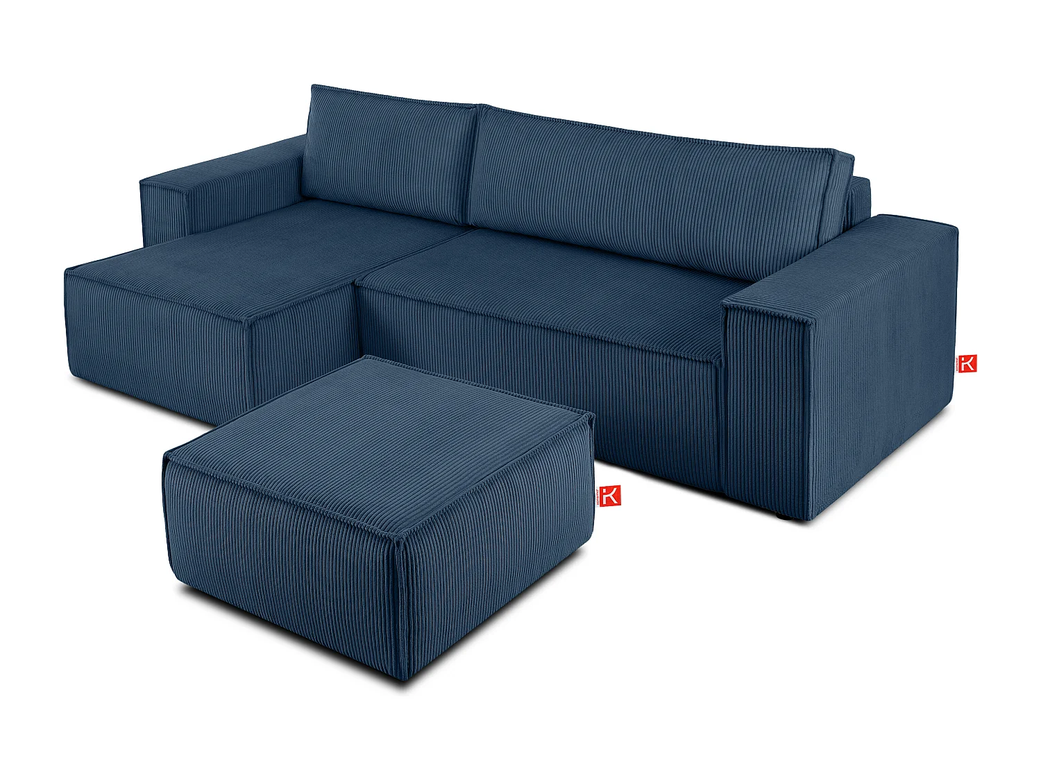 Sitzpouf gefederte Sitzfläche - blau - NAPI
