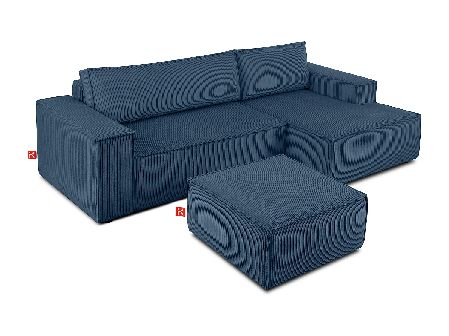 Sitzpouf gefederte Sitzfläche - blau - NAPI