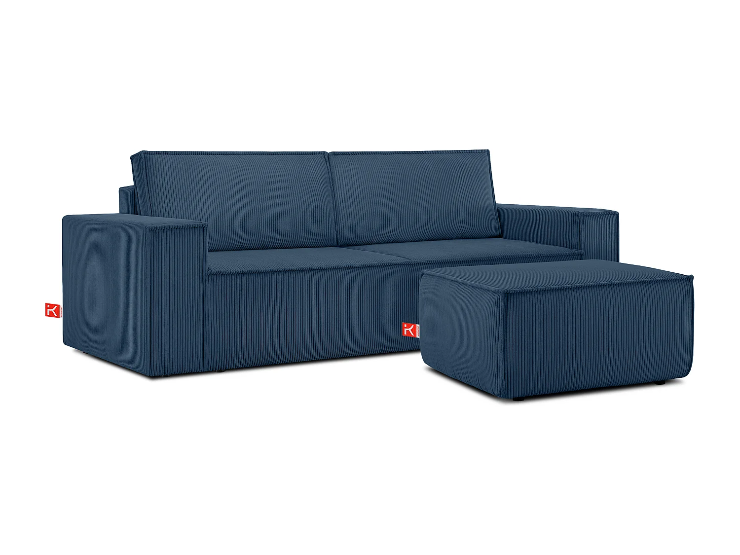 Sitzpouf gefederte Sitzfläche - blau - NAPI