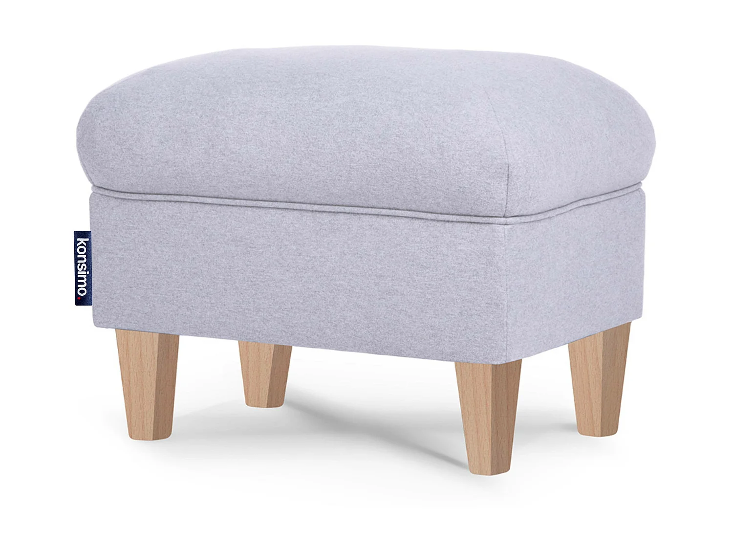 Sitzhocker zeitloses Design und pflegeleichter Stoff - hellgrau - MILES