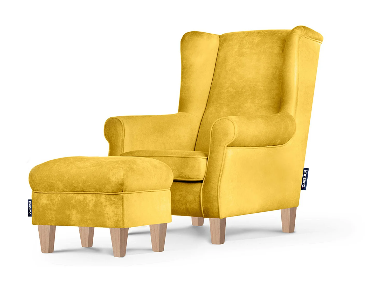 Sitzhocker zeitloses Design und pflegeleichter Stoff - gelb - MILES