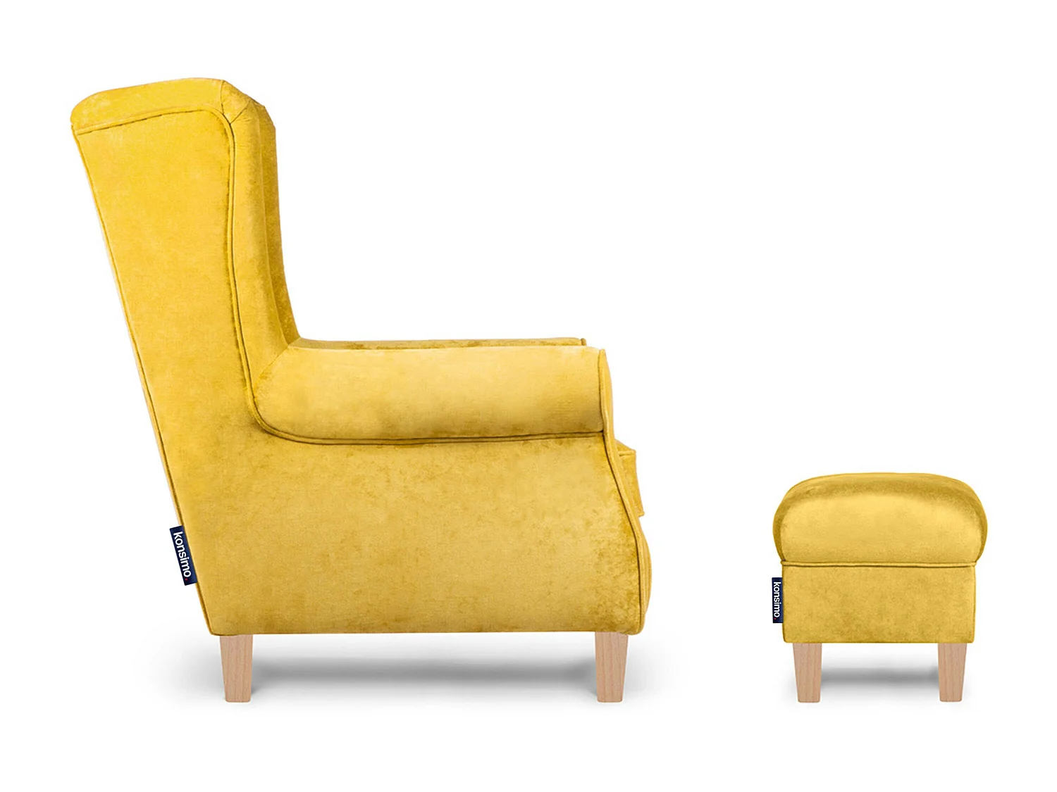 Sitzhocker zeitloses Design und pflegeleichter Stoff - gelb - MILES