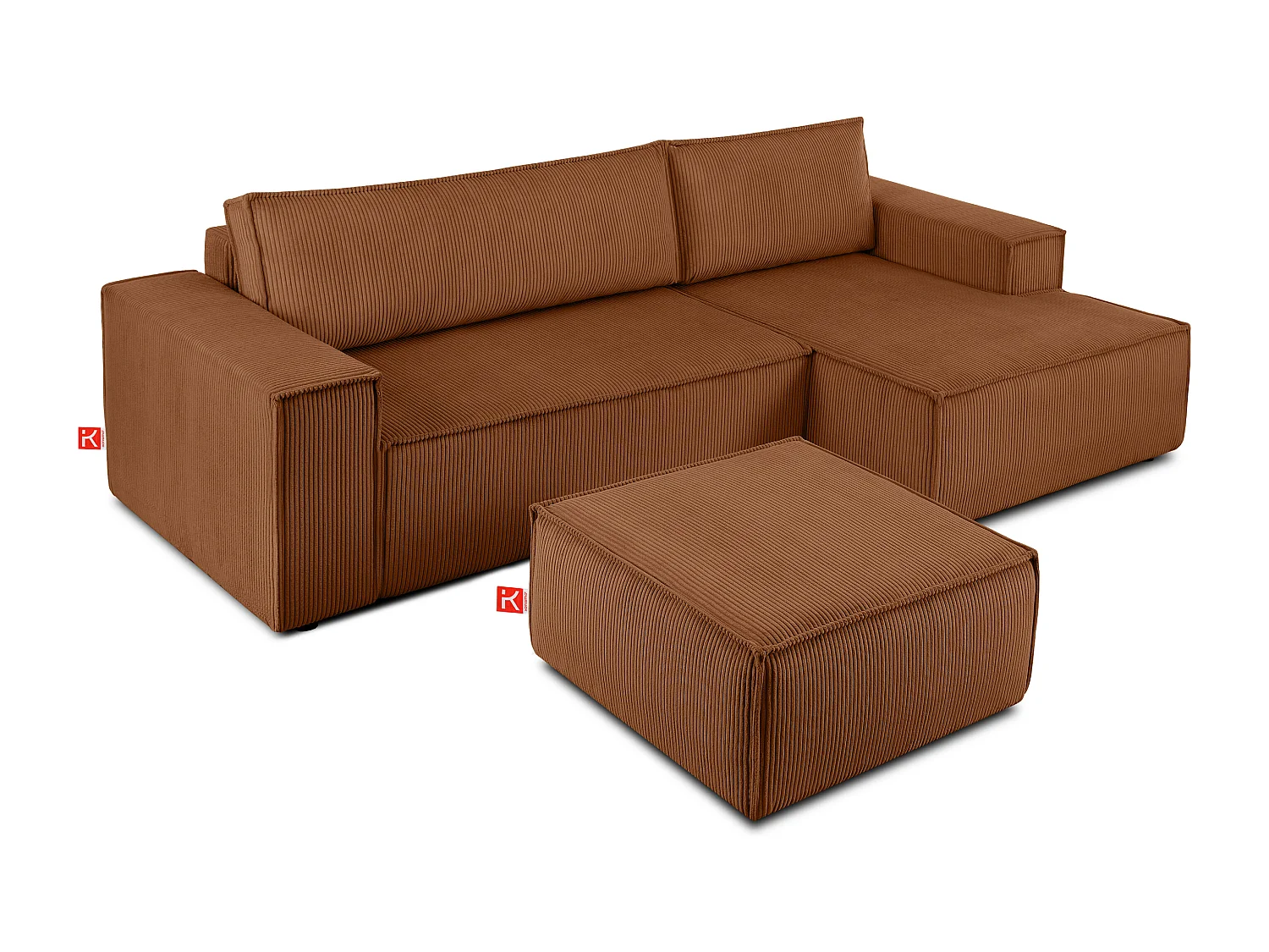 Sitzpouf gefederte Sitzfläche - rot - NAPI