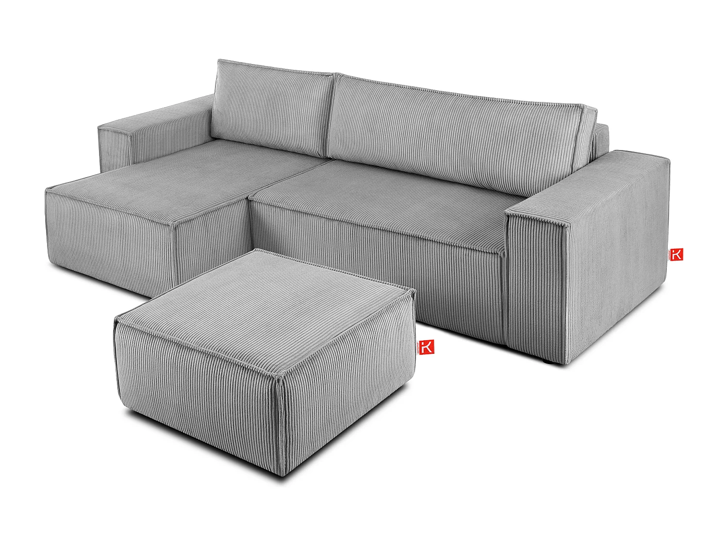 Sitzpouf gefederte Sitzfläche - hellgrau - NAPI