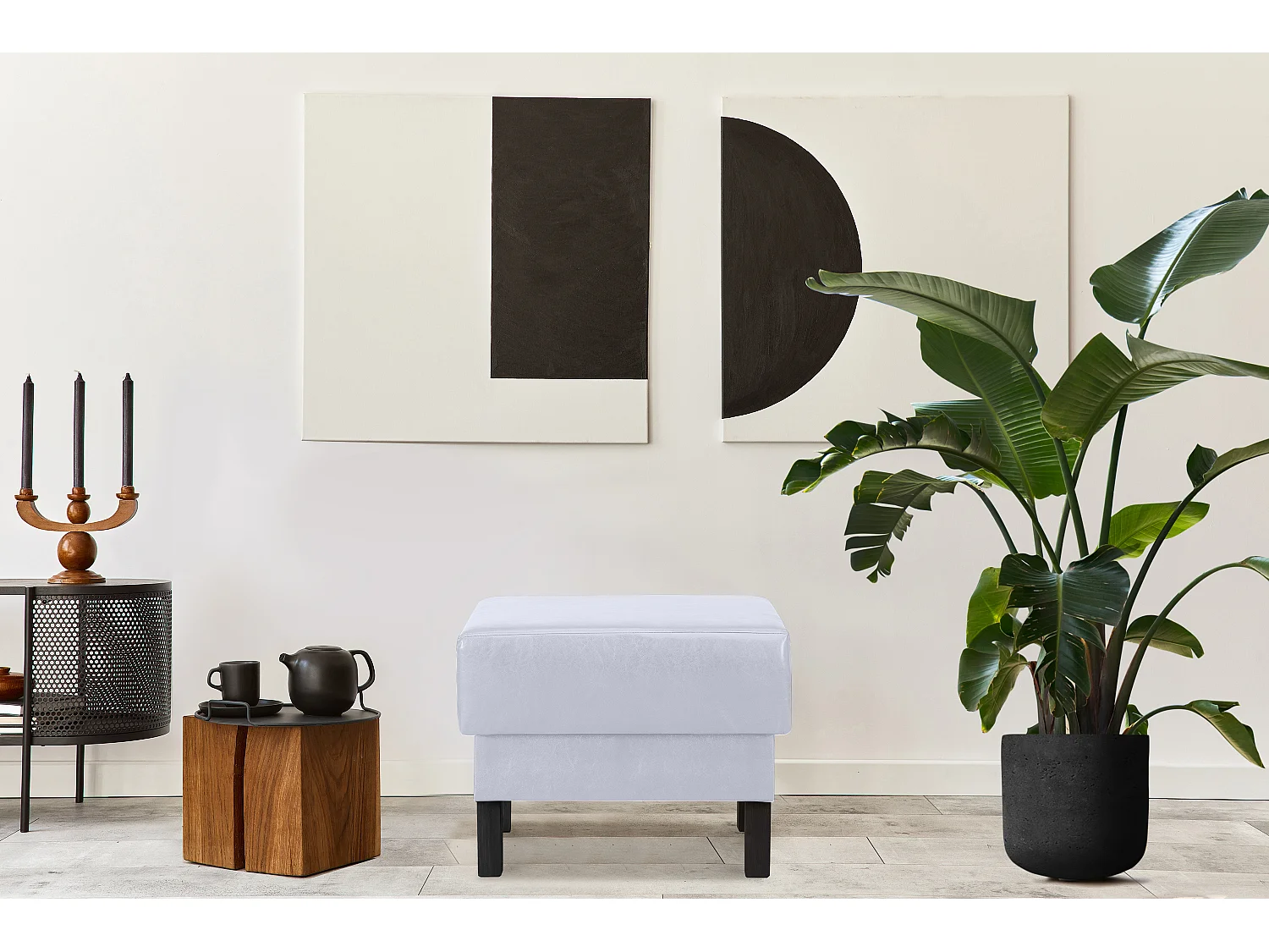 Sitzhocker auf hohen Holzbeinen - grau - ESPECTO