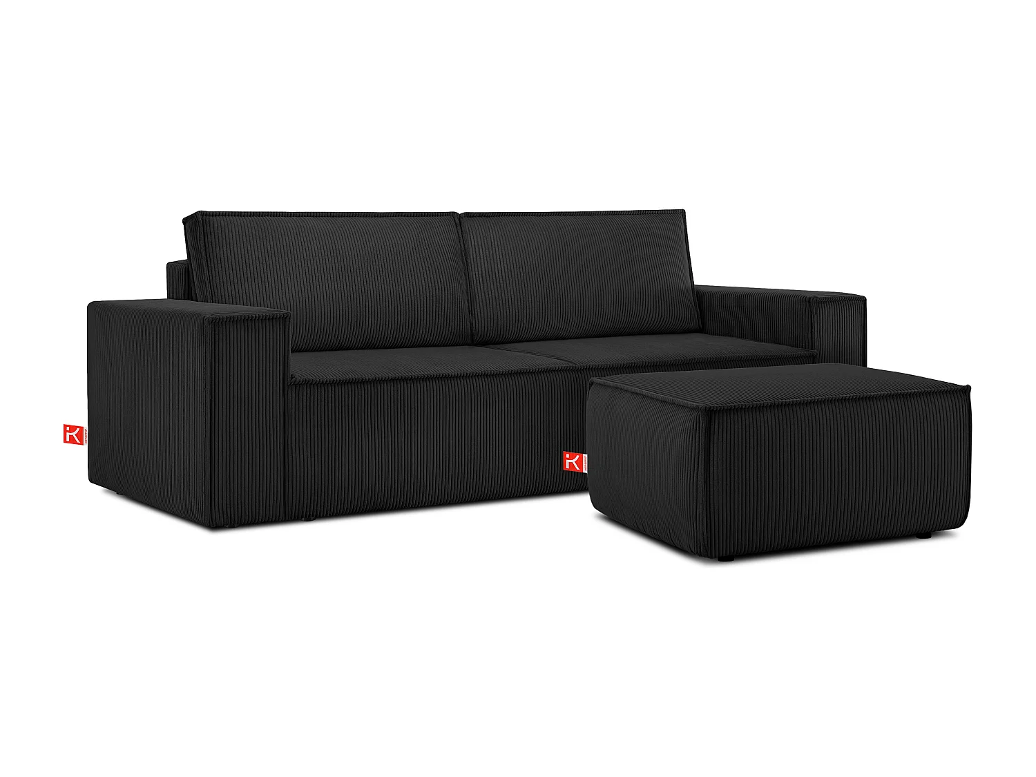Sitzpouf gefederte Sitzfläche - schwarz - NAPI