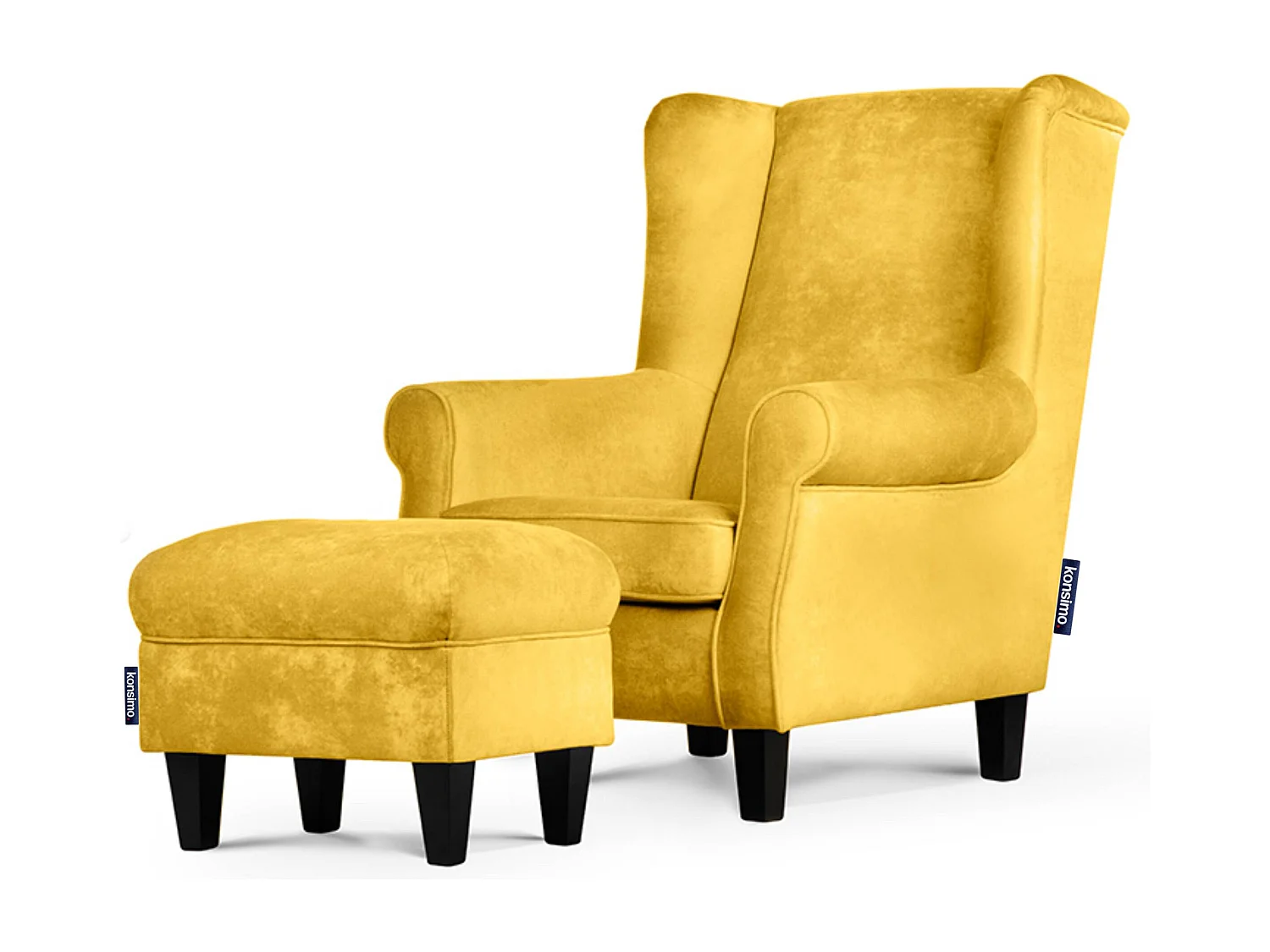 Sitzhocker zeitloses Design und pflegeleichter Stoff - gelb - MILES