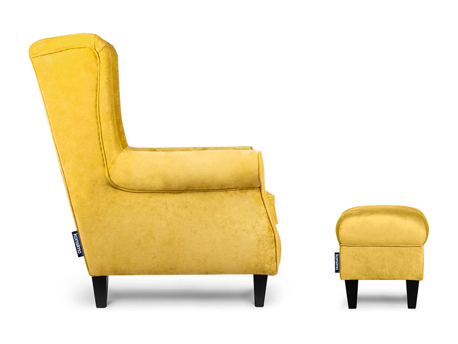 Sitzhocker zeitloses Design und pflegeleichter Stoff - gelb - MILES