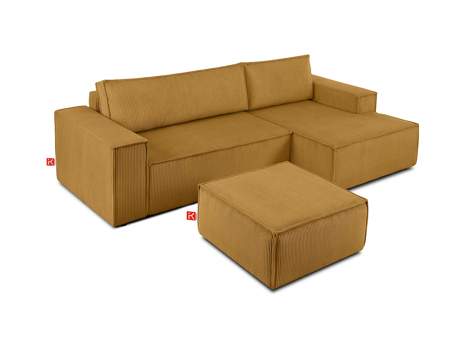 Sitzpouf gefederte Sitzfläche - gelb - NAPI