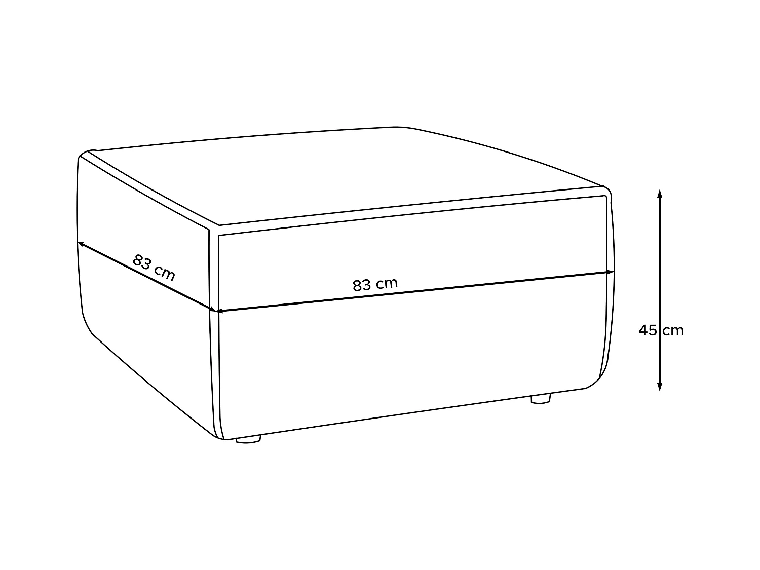 Sitzpouf gefederte Sitzfläche - gelb - NAPI