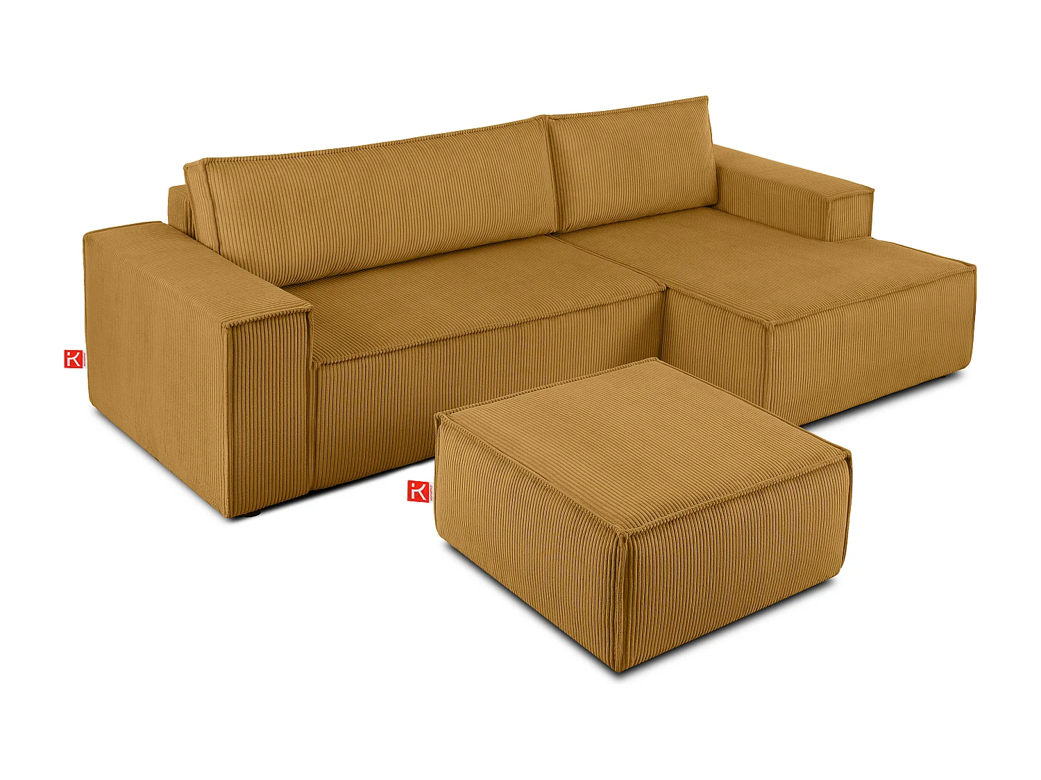 Sitzpouf gefederte Sitzfläche - gelb - NAPI