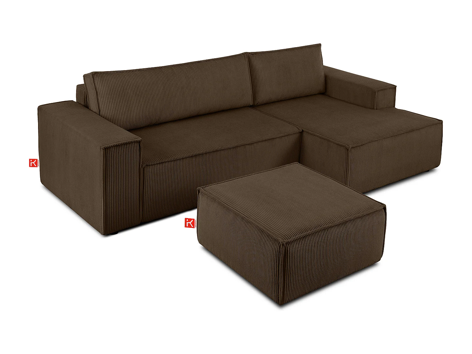 Sitzpouf gefederte Sitzfläche - dunkelbraun - NAPI