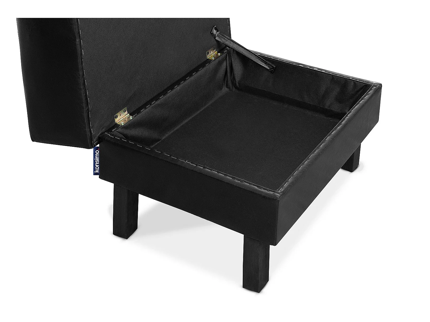 Sitzhocker auf hohen Holzbeinen - schwarz - ESPECTO