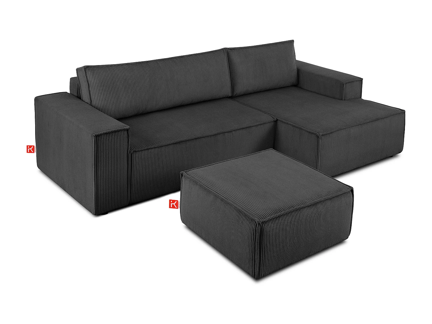 Sitzpouf gefederte Sitzfläche - dunkelgrau - NAPI