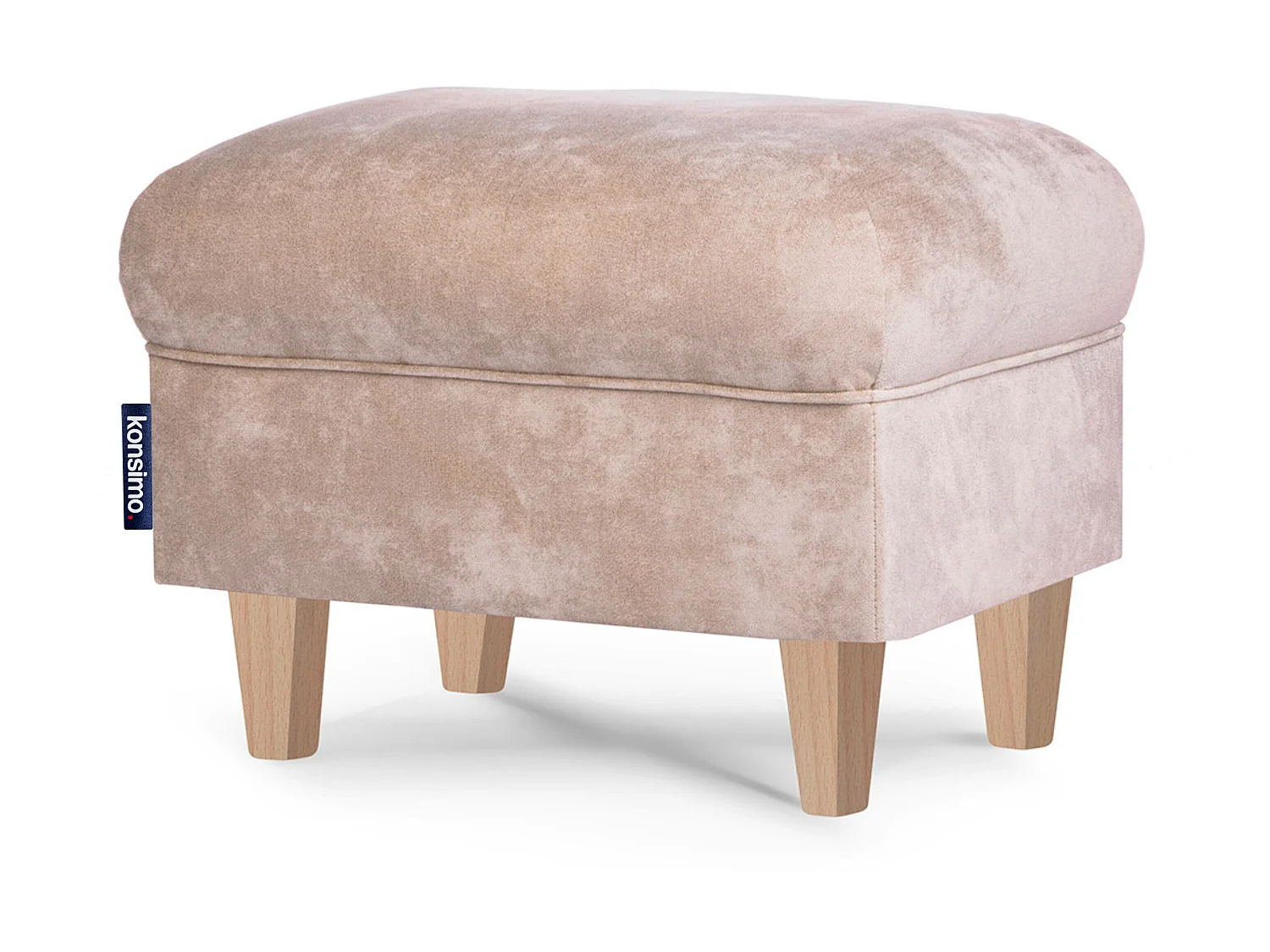 Sitzhocker zeitloses Design und pflegeleichter Stoff - beige - MILES