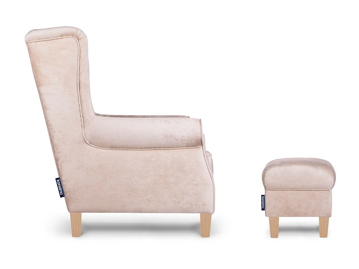 Sitzhocker zeitloses Design und pflegeleichter Stoff - beige - MILES