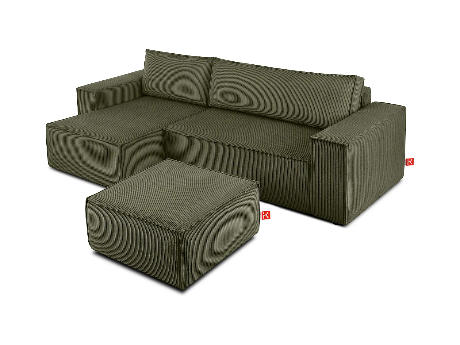 Sitzpouf gefederte Sitzfläche - grün - NAPI