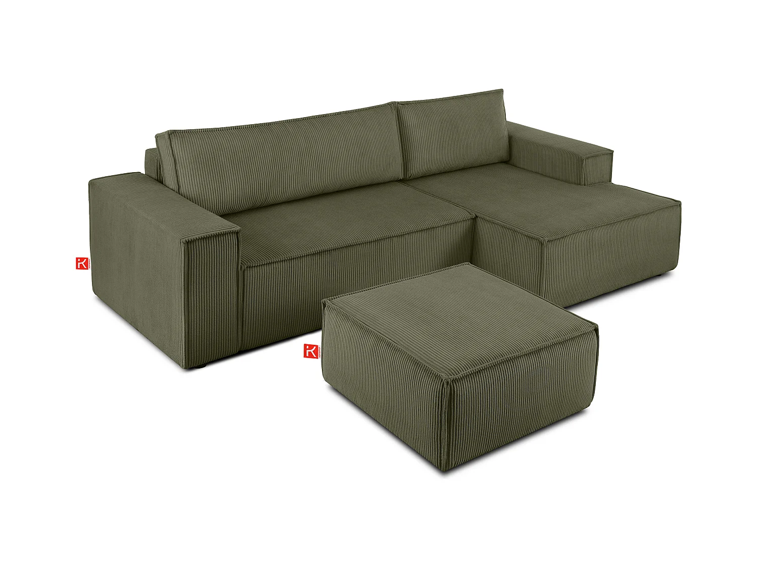 Sitzpouf gefederte Sitzfläche - grün - NAPI