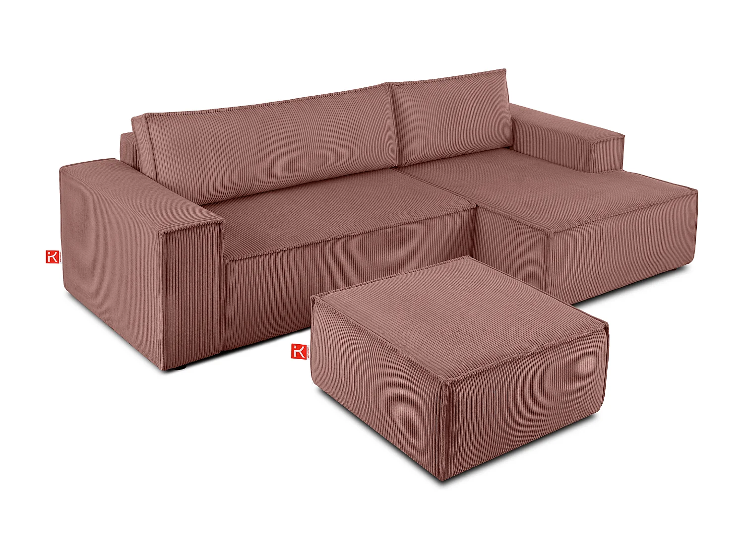 Sitzpouf gefederte Sitzfläche - rosa - NAPI
