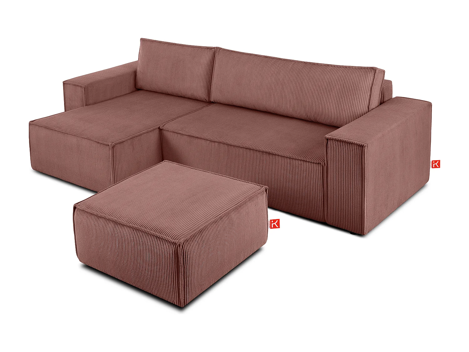 Sitzpouf gefederte Sitzfläche - rosa - NAPI