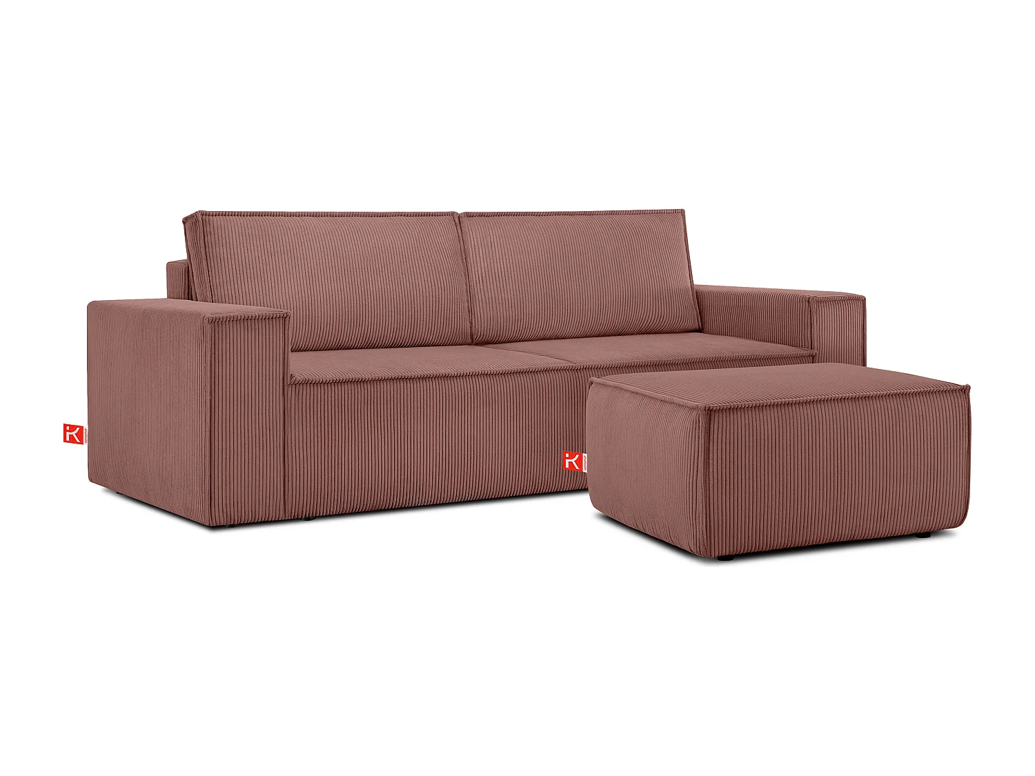Sitzpouf gefederte Sitzfläche - rosa - NAPI