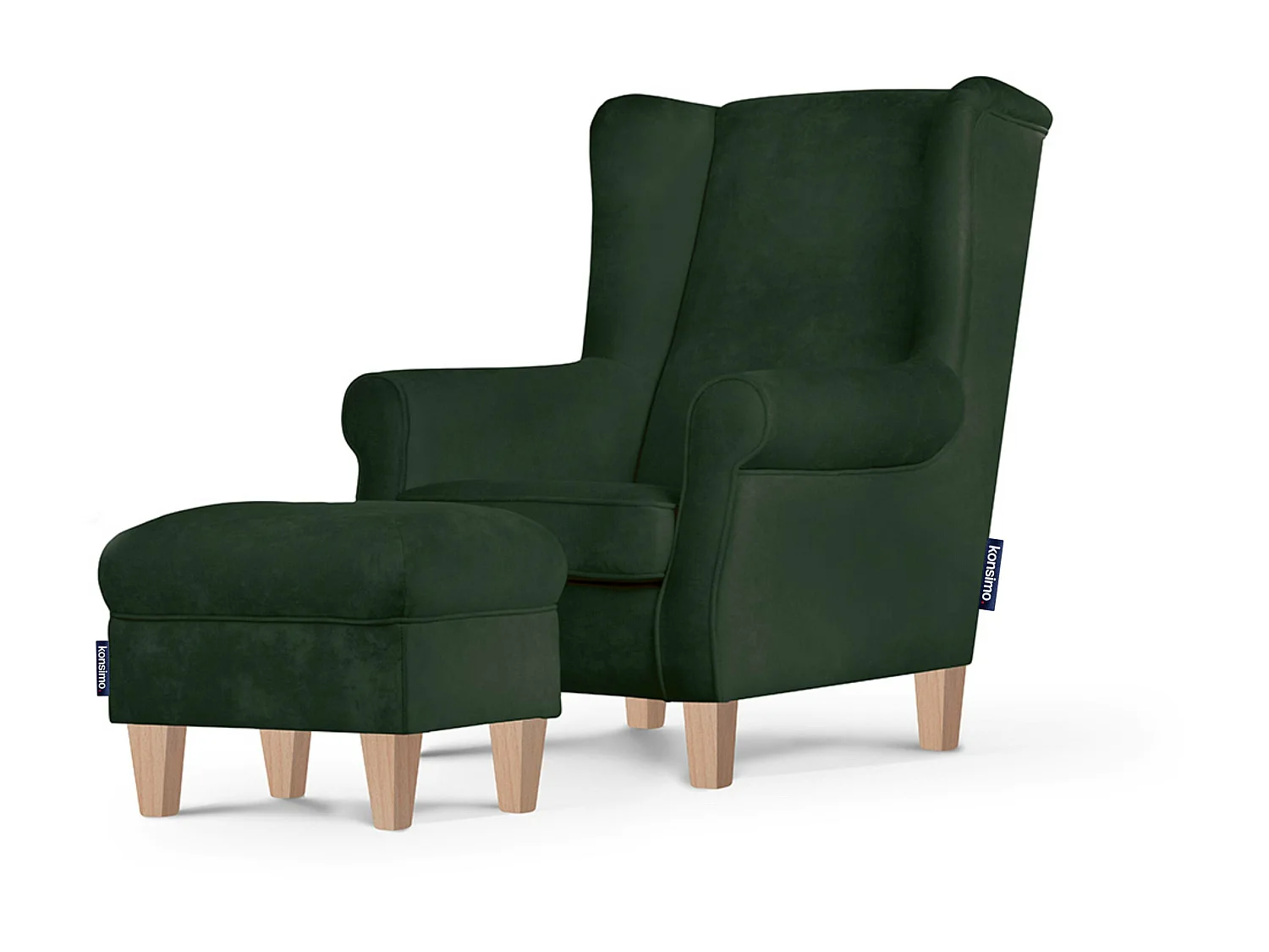 Sitzhocker zeitloses Design und pflegeleichter Stoff - grün - MILES