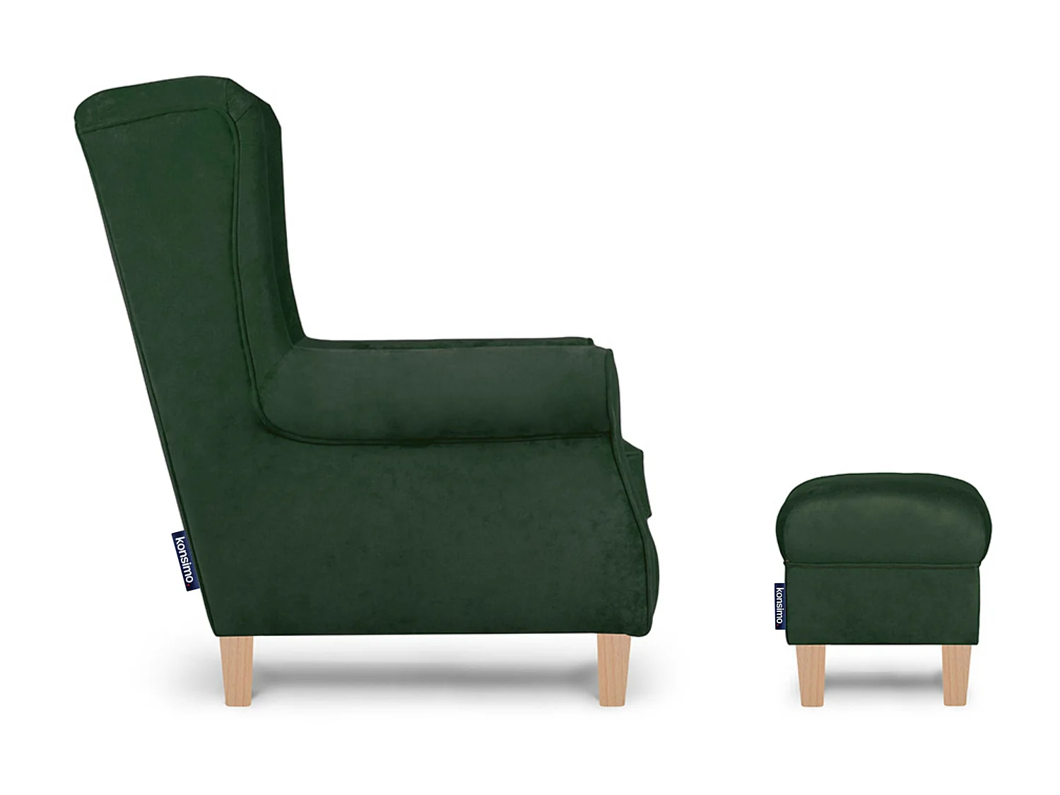 Sitzhocker zeitloses Design und pflegeleichter Stoff - grün - MILES