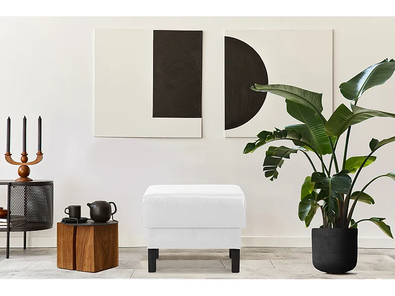 Sitzhocker auf hohen Holzbeinen - weiß - ESPECTO