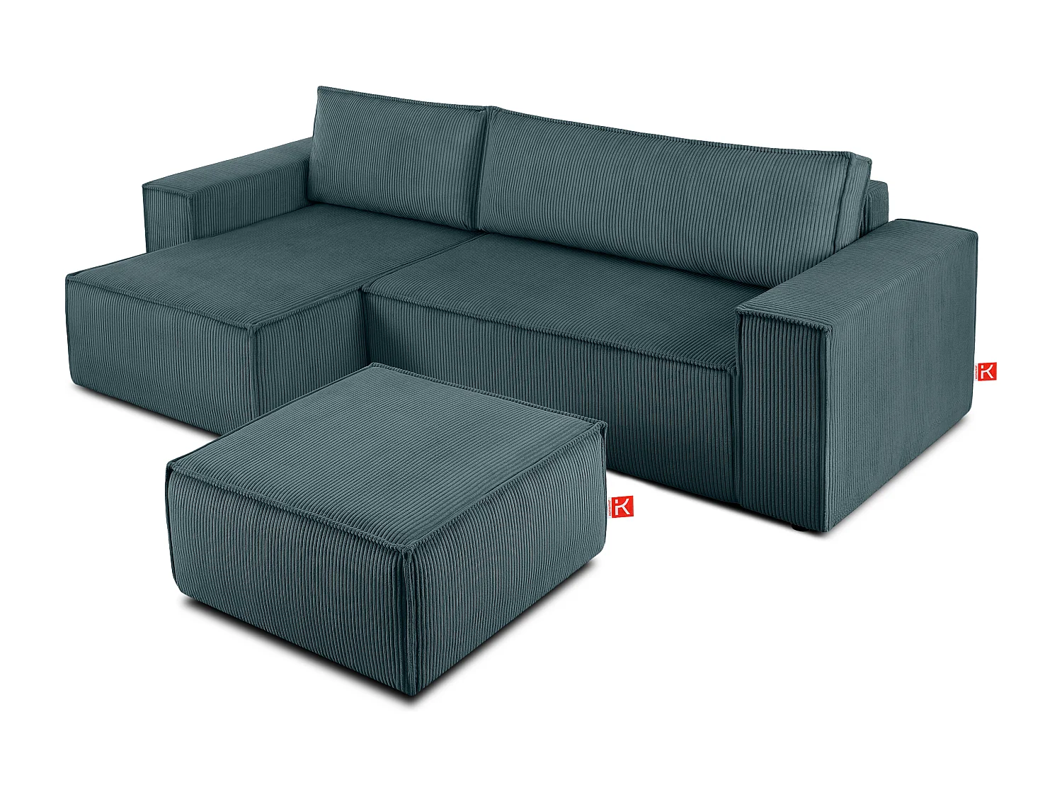 Sitzpouf gefederte Sitzfläche - blau - NAPI