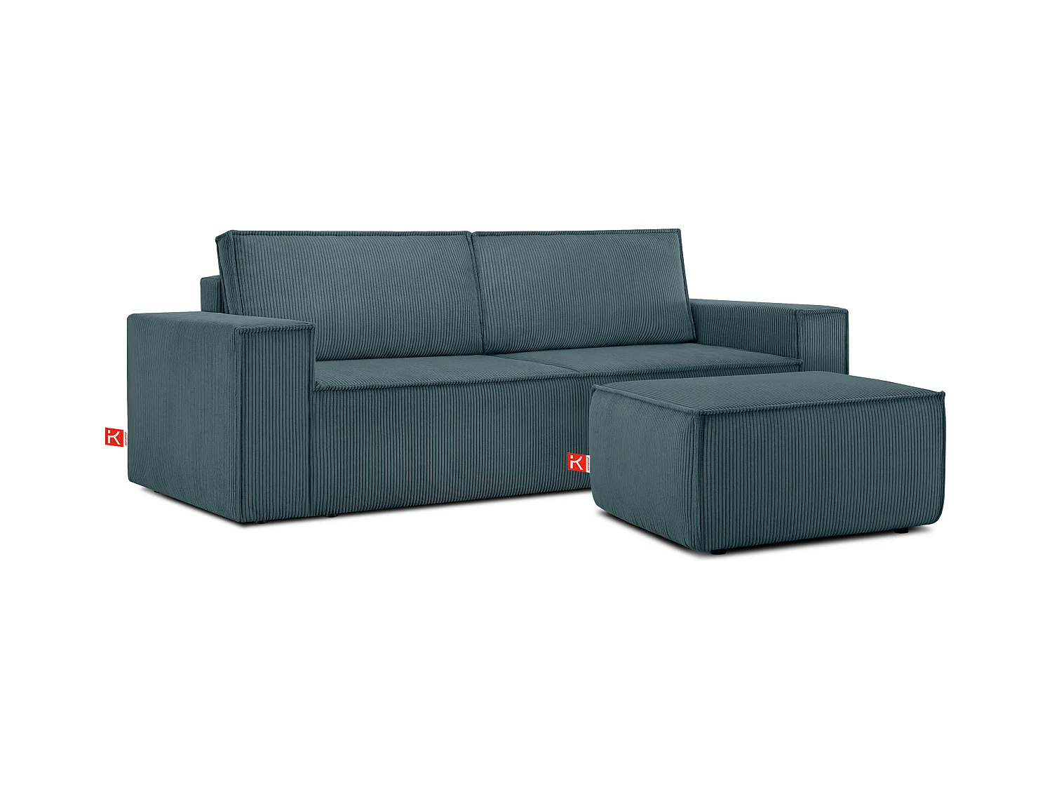 Sitzpouf gefederte Sitzfläche - blau - NAPI