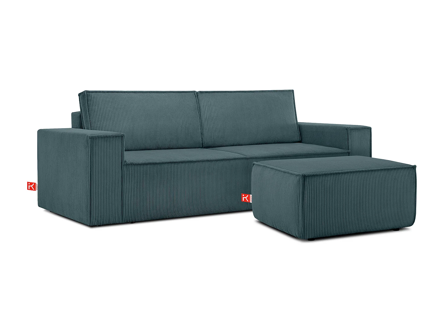 Sitzpouf gefederte Sitzfläche - blau - NAPI