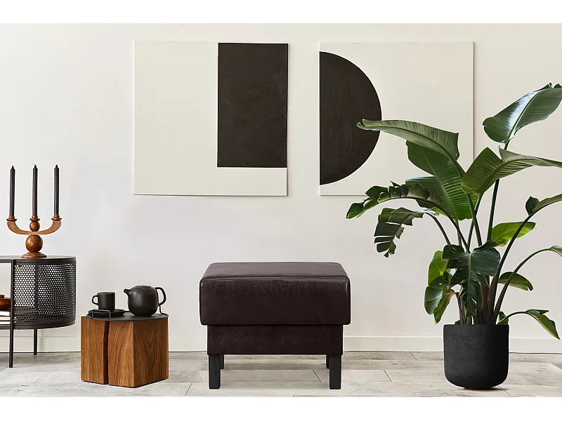 Sitzhocker auf hohen Holzbeinen - dunkelbraun - ESPECTO