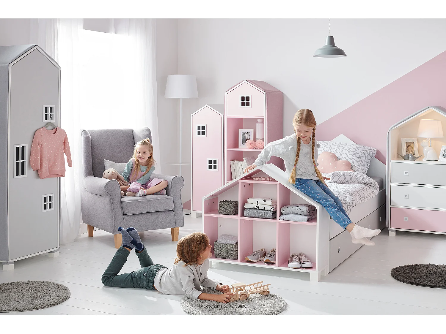 Bezug für Bücherregal - Rosé - MIRUM