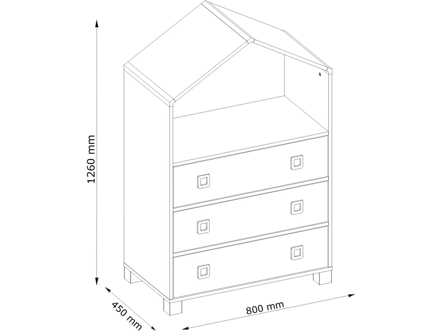 Kinderkommode - Weiß - MIRUM