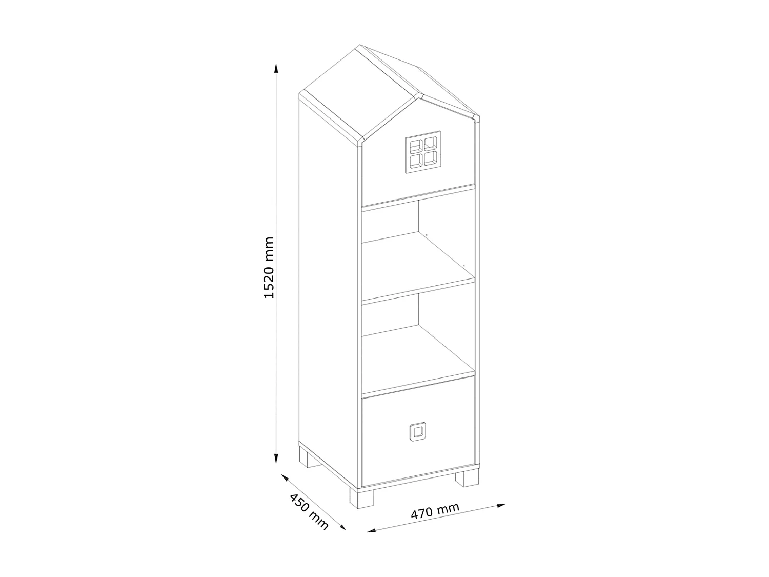 Kinderbücherregal - Weiß - MIRUM