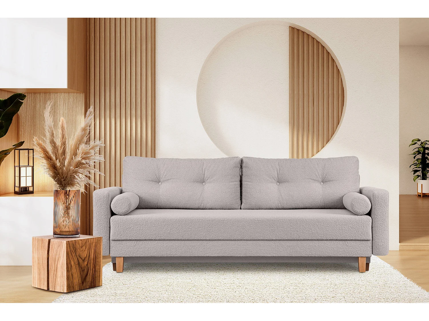 Schlafsofa ERISO - 3-Sitzer - Steingrau