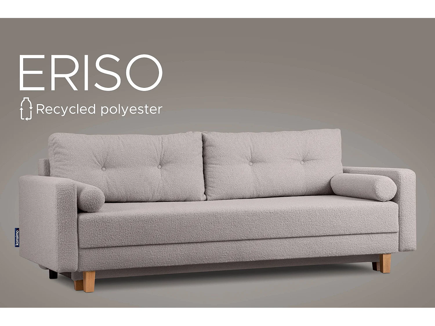 Schlafsofa ERISO - 3-Sitzer - Steingrau