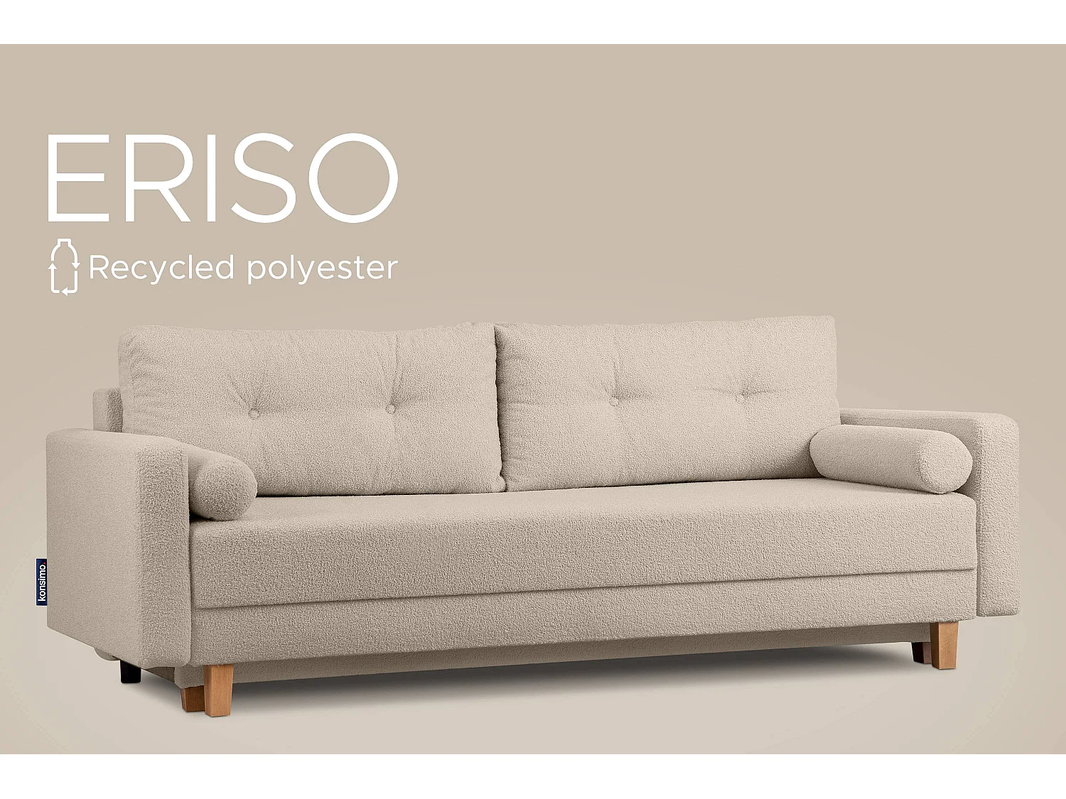 Schlafsofa ERISO - 3-Sitzer - Cremeweiß