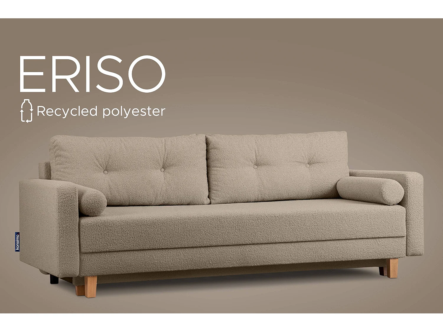 Schlafsofa ERISO - 3-Sitzer - Braun