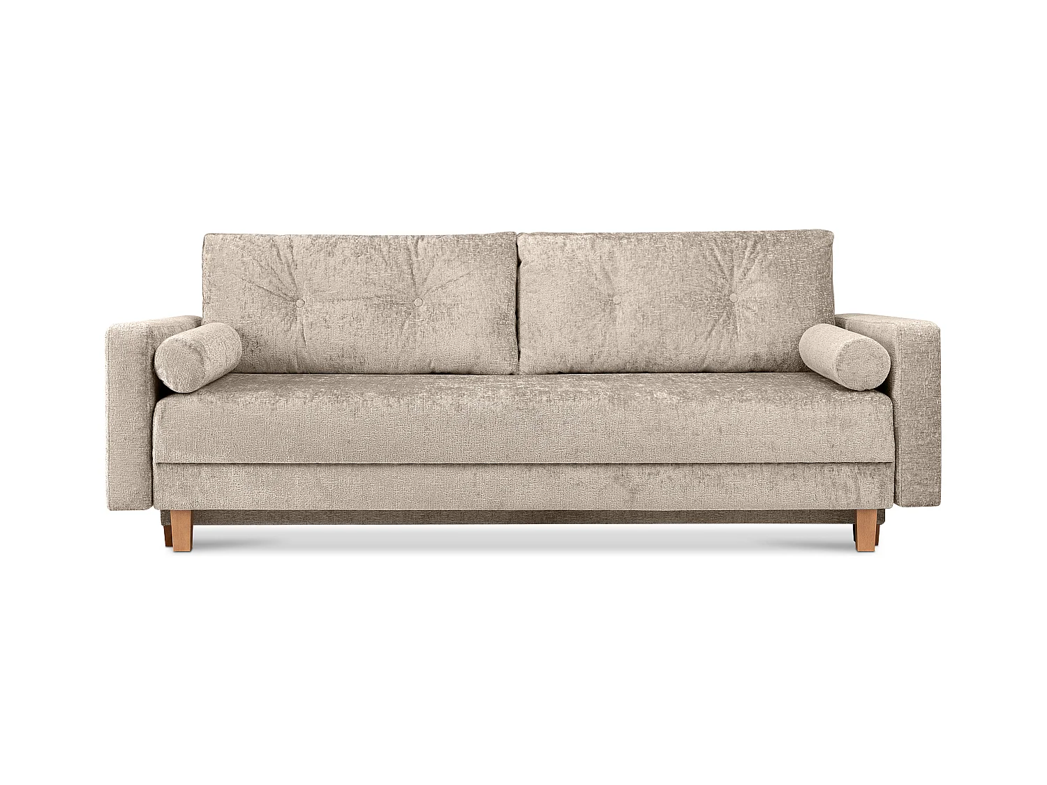 Canapé convertible ERISO - 3 places - Beige laqué