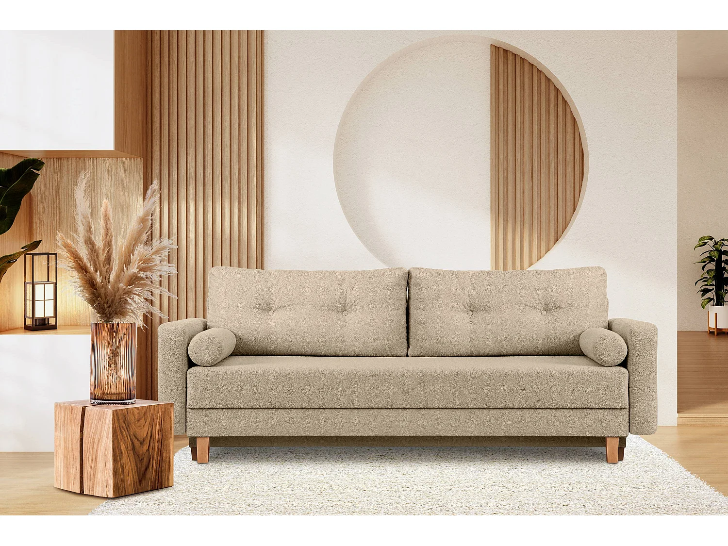 Schlafsofa ERISO - 3-Sitzer - Ecru