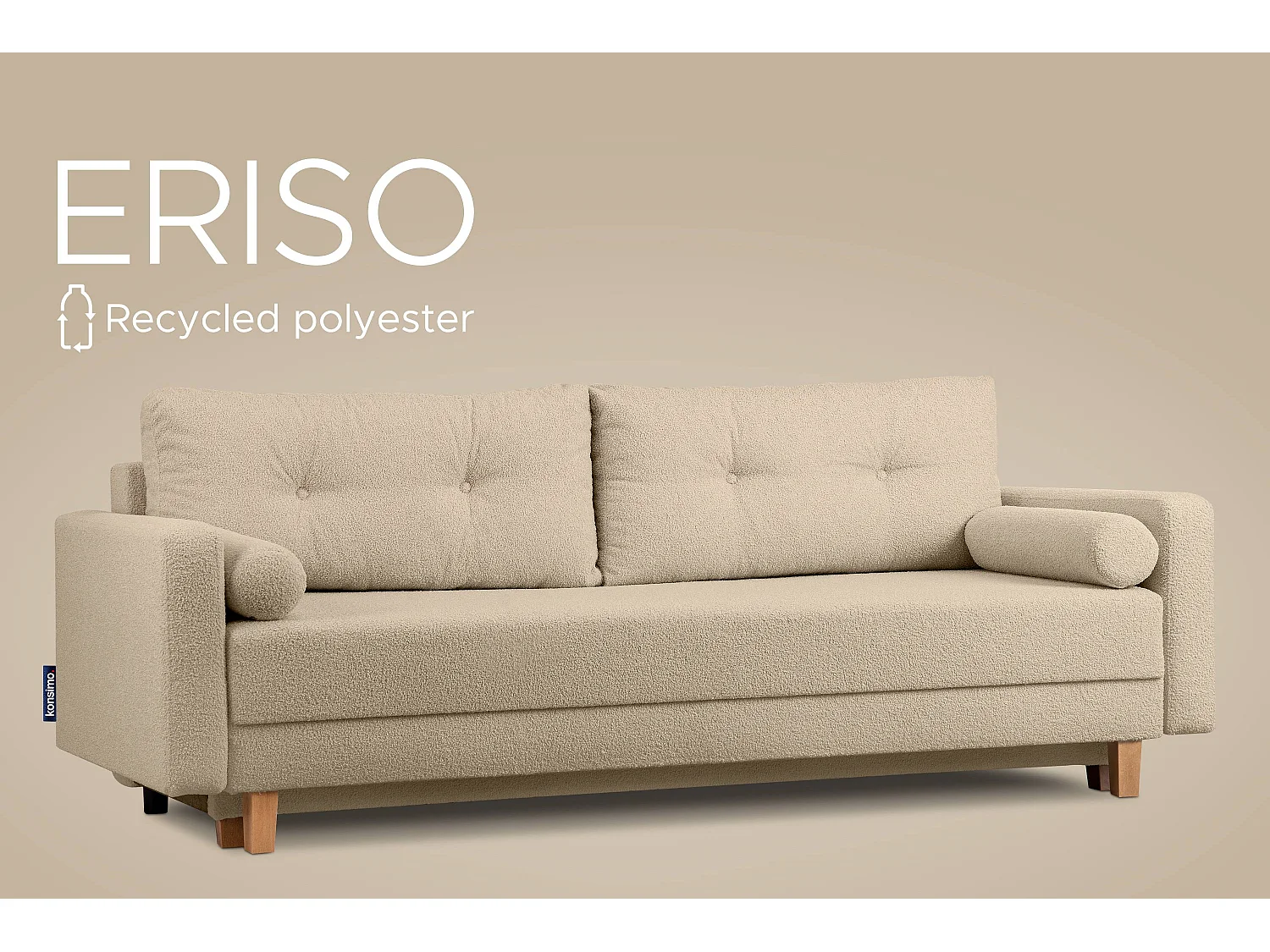 Schlafsofa ERISO - 3-Sitzer - Ecru