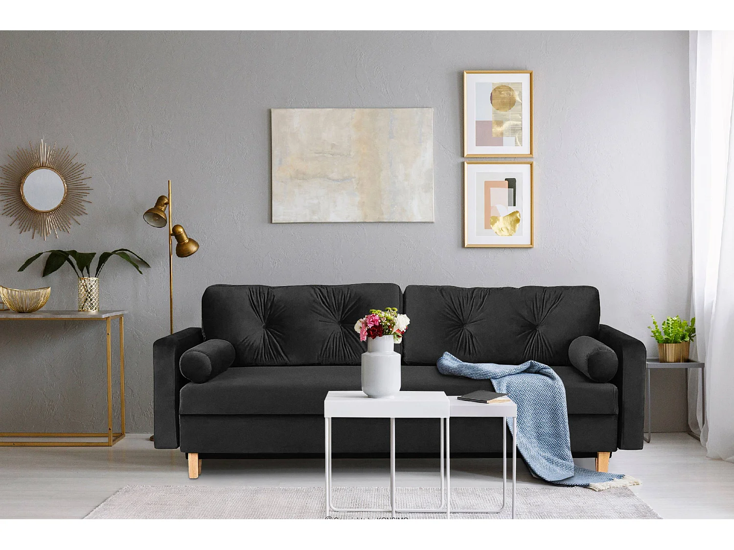 Schlafsofa ERISO - 3-Sitzer - Graphit