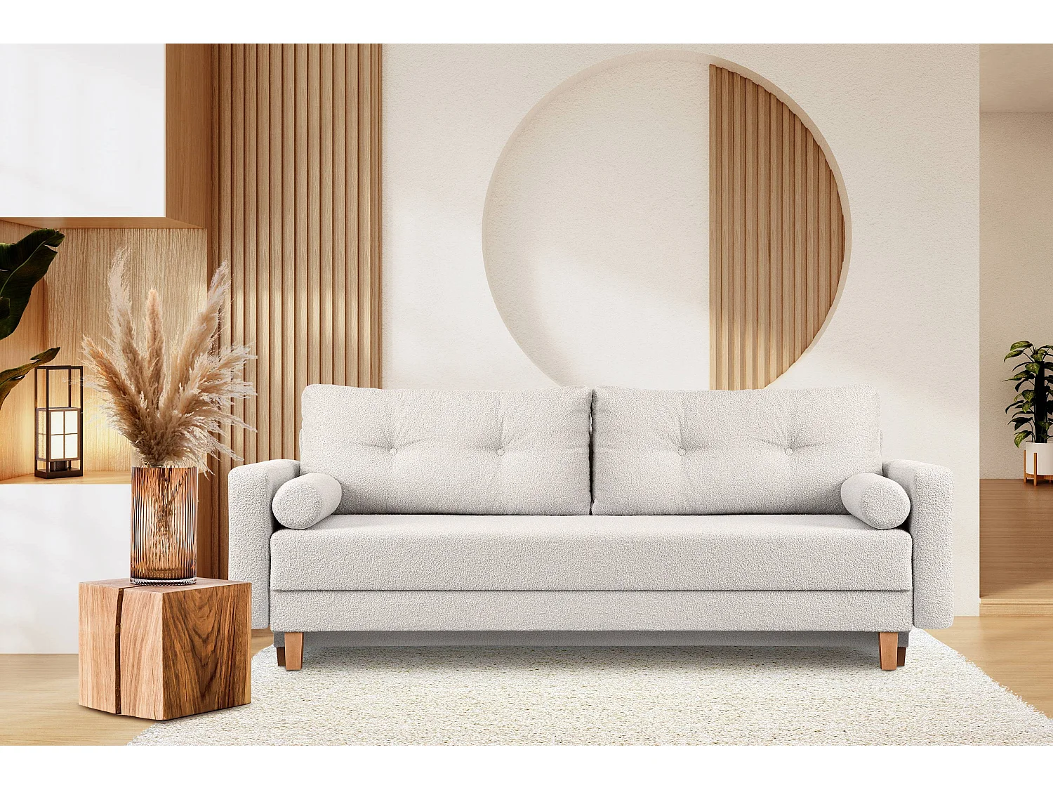 Schlafsofa ERISO - 3-Sitzer - Weiß